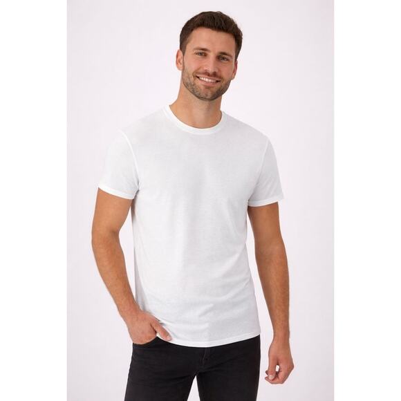 Hanes Men's White Crewneck Undershirts, 6-Pack Cotton Tagless T-Shirts, Size L - Picture 3 of 5